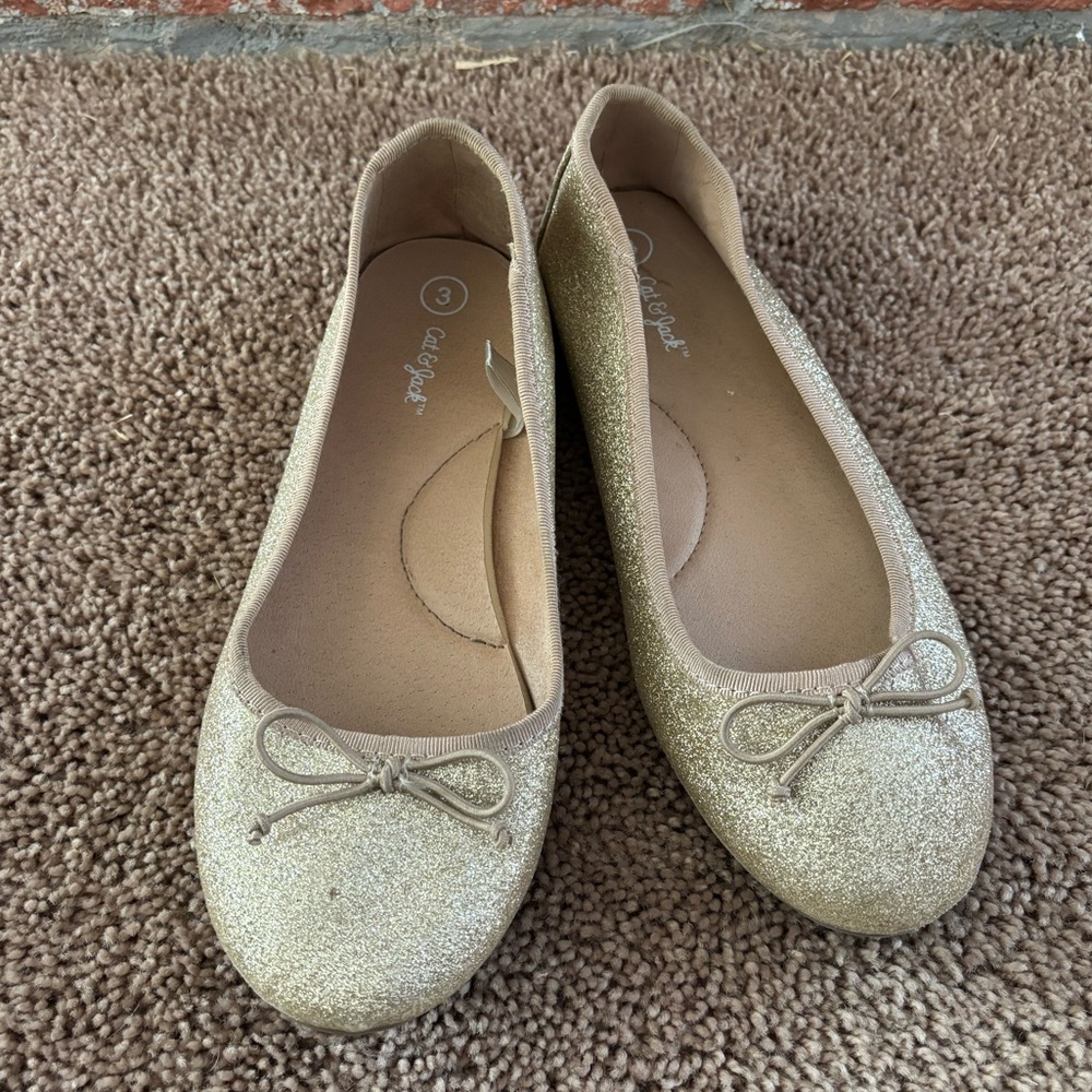 Cat & Jack Sparkling Gold Flats
